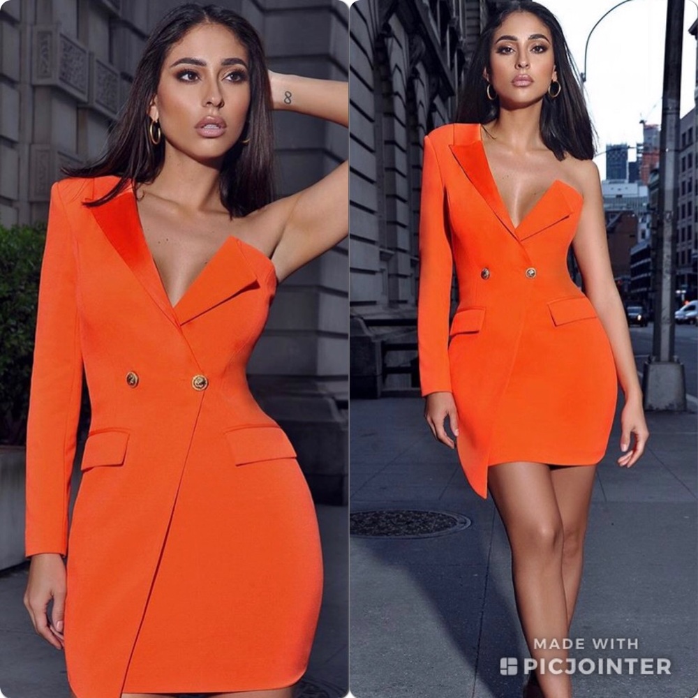 Orange Tuxedo Dress